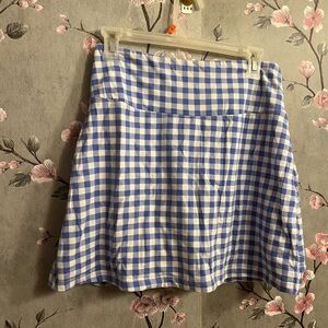 Teezher blue and white checkered skort size medium